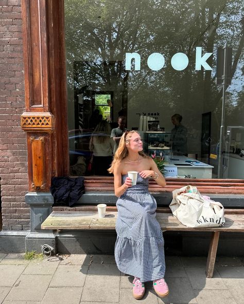 a moment for the ✨dress✨ and this cafe !!!! ☕️ if there’s one thing about amsterdam, it’s that the coffee S L A P S 👏☀️🫶🏼☕️✨ cafe, bakes & brunch recs post incoming 💛🫡🥑🍳💓 #amsterdam #amsterdamcoffee Amsterdam Cafe, Living In Amsterdam, The Coffee, Fast Fashion, A P, Instagram A, Amsterdam, The Dress, The One