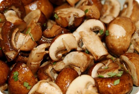 Recipe: Roasted Mushroom Medley | chicago foodie girl Marinated Garlic, Mushroom Medley, Chinese Mushrooms, Chinese Buffet, Asian Spices, Chinese Vegetables, Marinated Mushrooms, Asian Sauce, Garlic Mushrooms