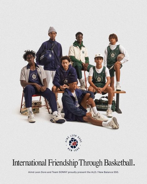 Aimé Leon Dore on Instagram: “NY raised. Aimé Leon Dore and Team SONNY, a 15u AAU basketball team led by coach Kenny Satterfield proudly present the first chapter of the…” Yearbook Photoshoot, Group Photo Poses, Mode Editorials, Group Poses, 사진 촬영 포즈, Aime Leon Dore, Photo Grouping, Foto Tips, Photoshoot Concept