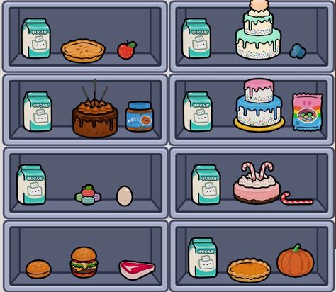 Toca Life Dessert Recipes, How To Make A Cake In Toca Boca, Food Recipes For Toca Boca, Toca Life Cake Recipe, Toca Nova Food Recipes, Toca Boca Recipes Drinks, Dessert Recipes Toca Boca, Toca Boca Free Recipes, Toca Boca Birthday Party Ideas In Game