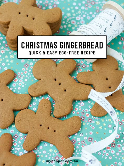 Easy Gingerbread Recipe - Egg Free - Easy Gingerbread Cookie Recipe, Easy Gingerbread Recipe, Gingerbread Man Recipe, Easy Gingerbread Cookies, Egg Free Baking, Easy Gingerbread, Ginger Bread Cookies Recipe, Eggless Baking, Egg Free Recipes