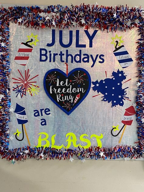 Workplace Birthday Board Ideas, July Birthday Bulletin Board Ideas, Birthday Board Ideas For Work Hospital, July Birthday Board Ideas, February Birthday Board, Birthday Board Ideas, Birthday Bulletin Board, Cubby Tags, Birthday Board Classroom