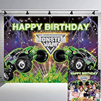 Check this out! Monster Truck Background, Background Racing, Kids Birthday Decorations, Truck Background, Monster Jam Birthday Party, Monster Truck Jam, Monster Jam Birthday, Monster Jam Party, Truck Theme Birthday