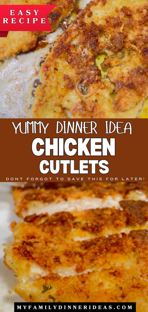 Skillet Cooked Chicken, Easy Chicken Cutlets, Easy Chicken Cutlet Recipes, Cutlet Recipes, Chili Dinner, Easy Skillet Chicken, Quick Delicious Dinner, Fried Chicken Cutlets, Chicken Cutlet Recipes