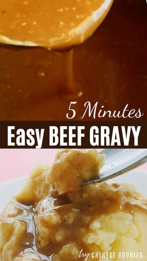 Beef gravy – is the most important role and the secret to making all dishes delicious. This gravy recipe is made from scratch, but without drippings. Easy and quick, prepared in just 5 minutes. #sauces #dinnerideas #dinner Rich Beef Gravy, Easy Beef Gravy, Brown Gravy From Scratch, Basic Sauces, Brown Gravy Recipe Easy, Beef Gravy Recipe, Easy Brown Gravy, Homemade Brown Gravy, Brown Gravy Recipe