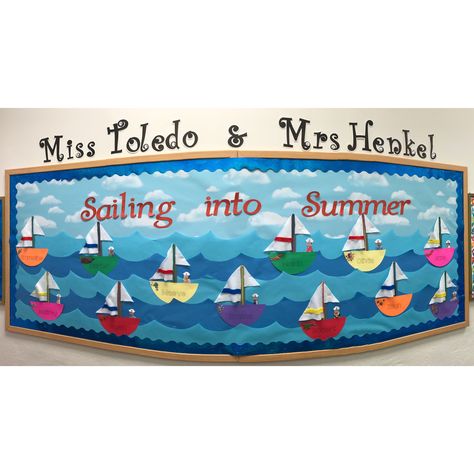 sailing into summer bulletin board. june 2017. Boat Bulletin Board, Sailing Bulletin Board, Apple Tree Bulletin Board, Beach Bulletin Boards, Tree Bulletin Board, Daycare Bulletin Boards, Ocean Bulletin Board, Summer Bulletin Board, Bulletin Board Tree