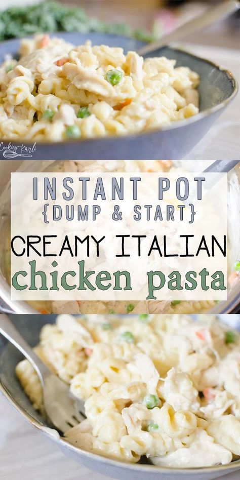 Creamy Italian Chicken Pasta, Instant Pot Dump, Chicken Italian, Italian Chicken Pasta, Creamy Italian Chicken, Cooking With Karli, Italian Dressing Mix, Chicken Ranch, Chicken Sauce