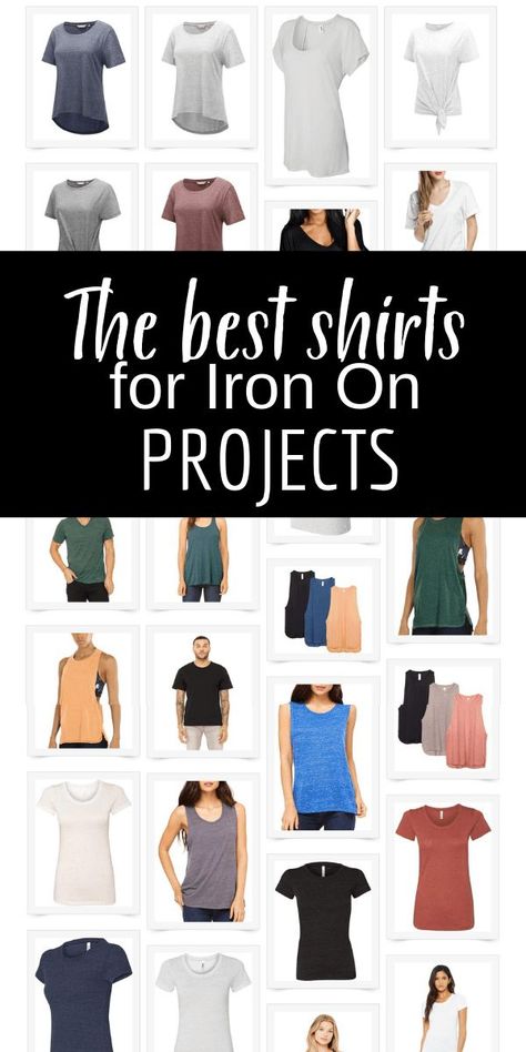 Love to create your own t-shirts with iron-on transfers?  Check out this awesome resource with some of the softest and most comfortable shirts for your next project!  Use your Cricut Maker and Cricut Easy Press 2 to finish the project! via @TwelveOnMain Cricut Easy Press 2 Projects, Shirts For Cricut Projects, Iron On Transfer Shirts Diy, Easypress Projects, Cricut Designs For Shirts, Cricut Tshirt Ideas, Iron On Projects, Cricut Easy Press 2, Crafting Blanks