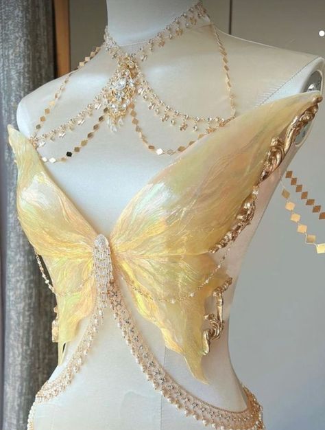 Dancing, Mermaid, Bra, Beads, Gold, White, Instagram