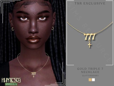 The Sims Resource - Gold Triple 7 Necklace Sims 4 Jewellery Cc, Sims Necklace Cc, Sims 4 Cc Jewellery, Sims 4 Cross Necklace, Sims 4 Necklace Cc, Sims 4 Cc Necklace, Sims 4 Necklace, Sims Aesthetic, Cc Necklace