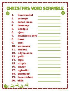 Printable Christmas Word Scramble Game More Printable Christmas Games For Kids, Christmas Puzzles Printables, Christmas Word Scramble, Christmas Trivia Games, Christmas Quiz, Xmas Games, Scramble Game, Printable Christmas Games, Christmas Games For Kids