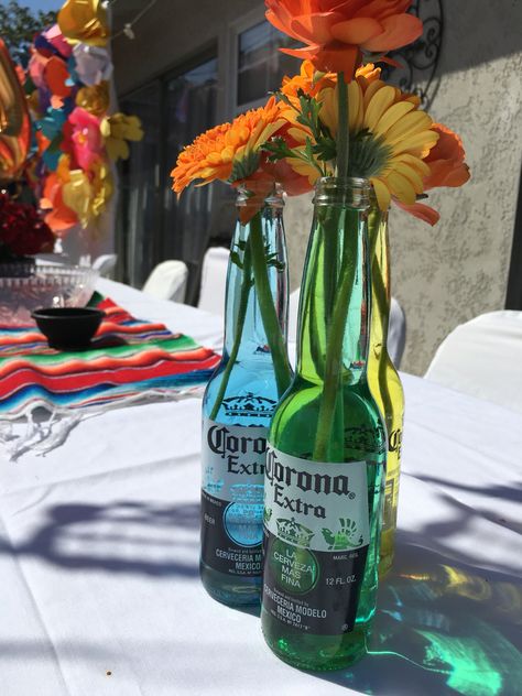 Centerpiece Mexican Birthday Parties, Brat Summer, Ideas Cumpleaños, Bottle Centerpieces, Mexican Birthday, Mexican Party Theme, Taco Party, Mexican Party, Hispanic Heritage Month