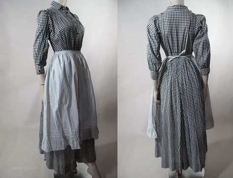 1800s Fashion Poor, Woollen Dresses, Poor Clothes, Victorian Fashion Women, Farm Dress, 1890s Fashion, American Dress, 1800s Fashion, Dress History