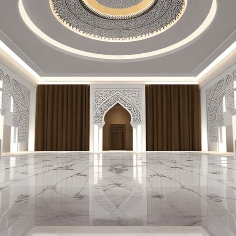 Arabic Palace Villa Majlis Traditional Design Contemporary Style | Hall Design | Sitting Area | Drawing Area | Sitting Hall | Large Hall Design | Islamic Design | Islamic Pattern Design | Pattern Design | Mosque Design | Muslim Design #ArabicMajlis #TraditionalElegance #LuxuriousInteriors #OrnateDetails #RichColors #IslamicArchitecture #MajesticCeilingDesigns #MosaicArtwork #IntricateWoodwork #PlushSeating #ExquisiteTextiles #LavishDrapery #CarvedFurniture #MoroccanInfluences #ArabesquePatterns Mihrab Design Islamic Architecture, Mihrab Design Modern, Masjid Interior Design Modern, Arabic Palace, Mosque Interior Design, Islamic Landscape, Islamic Pattern Design, Modern Islamic Interior, Interior Masjid