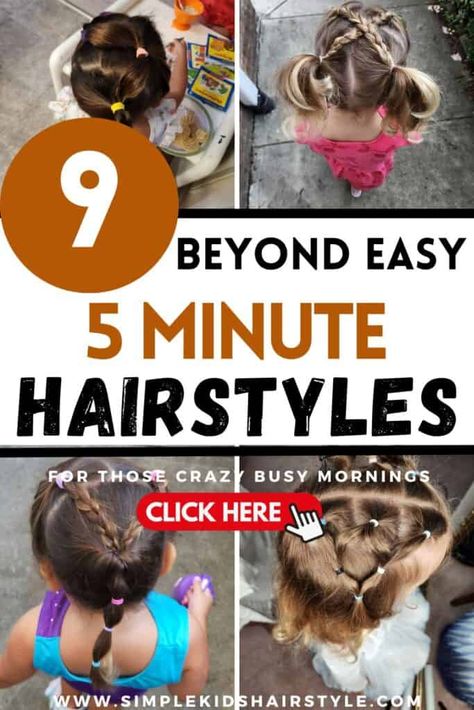 9 Beyond Easy Simple Kids Hairstyles for Those Crazy Busy Mornings - Simple Kids Hairstyles Easy Kindergarten Hairstyles, Easy Crazy Hair Day Ideas Kids Simple, Simple Crazy Hair Day Ideas For Kids, Easy Picture Day Hairstyles Kids, Crazy Hair Day Easy Simple, Kids Simple Hairstyles, Cute Hairstyles For Short Hair For Kids, Easy Crazy Hair Day Ideas Kids, Easy Hair Short