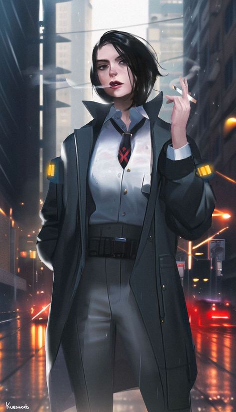 Cyberpunk Character Art, Sci Fi Character Art, Shadowrun Rpg, Female Detective, Cyberpunk Female, Cyberpunk Rpg, What A Day, Cyberpunk Character, Modern Fantasy