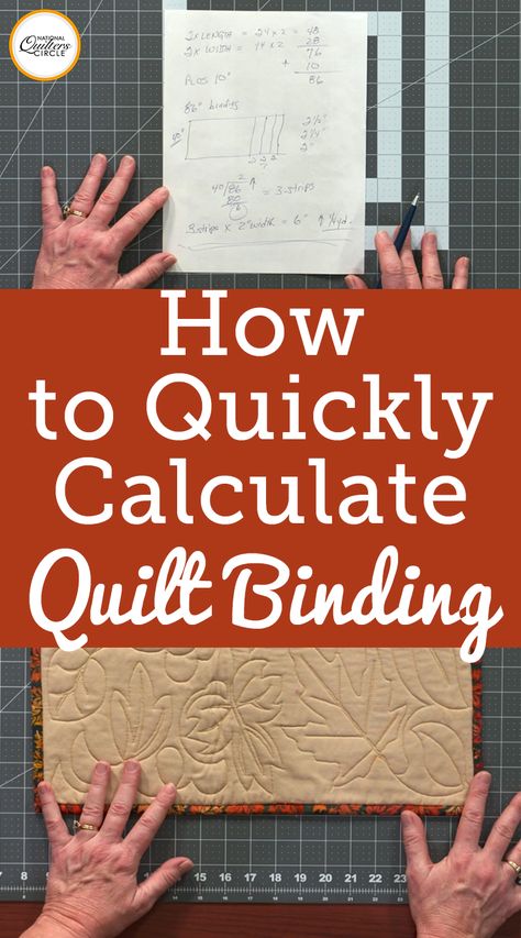 While most quilt patterns will provide you with fabric requirements to complete the quilt top and may even give you the amount of fabric needed for the backing fabric- not all patterns include the length of binding needed. ZJ Humbach explains how to quickly and easily calculate quilt binding, taking into account the extra needed to miter the corners and join the binding ends. ZJ show how to being calculating the amount of binding needed by first determining the finished length and width of the Binding Techniques, Quilt Binding Tutorial, Quilting Math, Binding Tutorial, Nancy Zieman, Blog Art, Quilt Border, Quilt Binding, Beginner Sewing Projects Easy