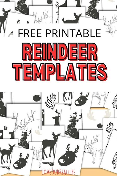 reindeer templates and patterns Free Printable Reindeer, Christmas Raindeer, Reindeer Template, Paper Craft For Kids, A Coloring Page, Reindeer Craft, Simple Line Drawings, Fun Christmas Crafts, Fun Christmas Decorations