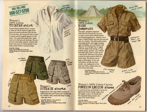 Banana Republic Catalog #32, Summer 1987 – Abandoned Republic Vintage Banana Republic, Abandoned Republic, Safari Clothes, Adventure Core, Banana Republic Style, Outfit Drawing, Safari Outfit, Karen Blixen, Safari Outfits