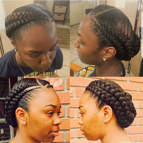 Hairstyles2 Goddess Braid Styles, Two Braid Hairstyles, Natural Braided Hairstyles, Braided Hairdo, Protective Hairstyles For Natural Hair, Feed In Braids Hairstyles, Goddess Braids Hairstyles, African Hair Braiding Styles, Braided Cornrow Hairstyles