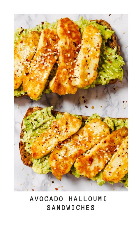 Avocado Toast With Halloumi, Halloumi Avocado Sandwich, Halloumi Grilled Cheese Sandwich, Halumi Cheese Grilled Sandwich, Grilled Halloumi Sandwich, Agave Recipes Healthy, Recipes With Halloumi Cheese, Halloumi Avocado Toast, Halloumi Lunch Ideas