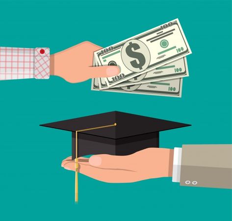 Education savings and investmet concept ... | Premium Vector #Freepik #vector #hand #money #student #graduation Saving Money Illustration, Finance Illustration, Money Illustration, Money Background, Graduation Money, Vector Hand, Graduation Cap, Editorial Illustration, Flat Design