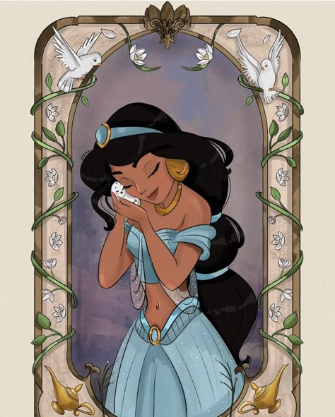 Princess Jasmine Art, Disney Princess Enchanted Tales, Cinderella Cartoon, Deco Disney, Drawing Instagram, Disney Character Art, Disney Princess Jasmine, Disney Princess Artwork, Disney Jasmine