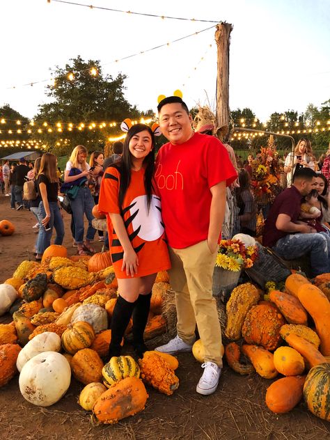 Pooh And Tigger Costume Couple, Winnie The Pooh Couple Costume, Pooh And Tigger Costume, Tigger Halloween Costume, Tigger Halloween, Tigger Costume, Halloween Costume Couple, Winnie The Pooh Costume, Pooh And Tigger