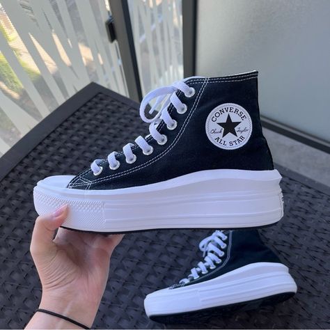 CONVERSE Black Chuck Taylor All Star Move High Sneakers (US 7.5)