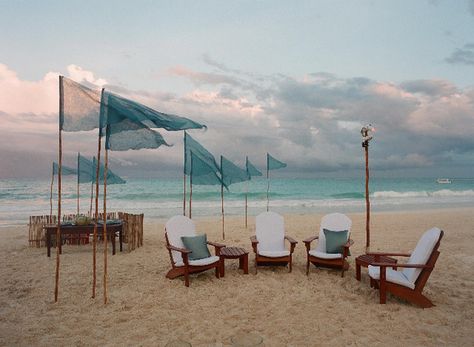 Beach Seating, Chairs Photography, Conversation Corner, Beach Flag, Beach Flags, Elizabeth Messina, Ceremony Aisle, Beach Events, Seaside Wedding