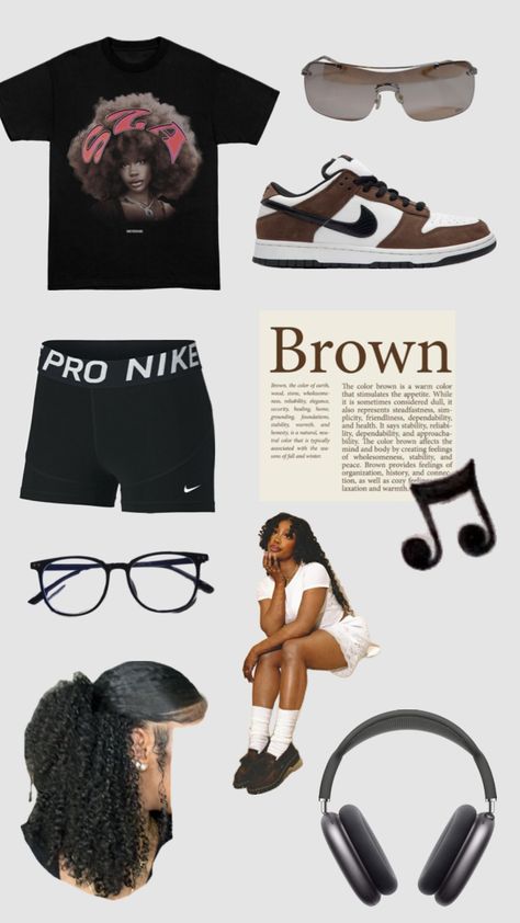 #sza #music Sza Outfits, Sza Music, Day List, Nike Brown, Rich Girl Aesthetic, Indie Room, Rich Girl, Cute Simple Outfits, Simple Outfits