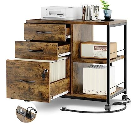 Filing Cabinet Organization, Home Office Filing Cabinet, Wood Storage Shelves, Lateral Filing Cabinet, Rolling File Cabinet, Drawer Wood, Wood File, Printer Stand, Mobile File Cabinet