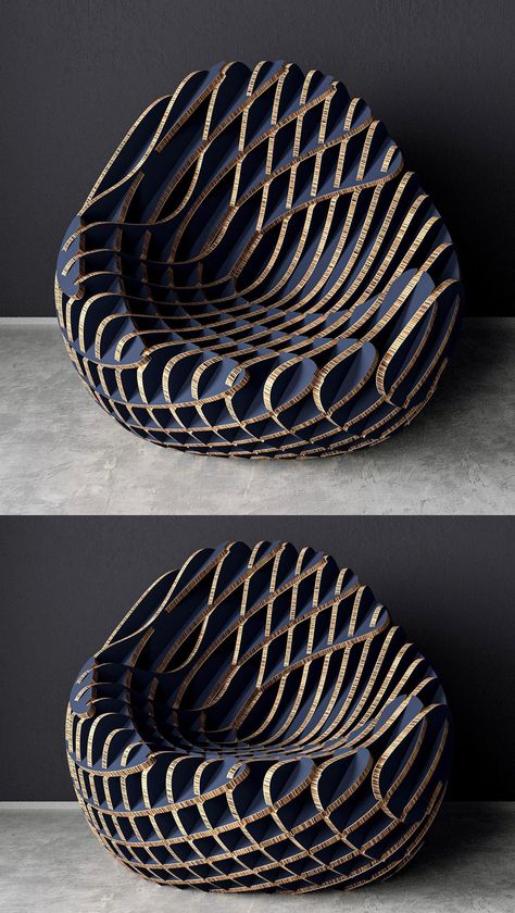 Home Designing Ideas, Best Navy Paint Colors, Chair Made Out Of Cardboard, Upcycled Decorations, Paint Colors For Furniture, Colors For Furniture, Chair Architecture, Parametric Chair Design, 3d Printed Chair