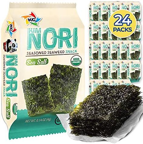 Premium Snacks, Sweet N Spicy, Nori Seaweed, Seaweed Snacks, Sea Vegetables, Korean Bbq, Camping Food, Rice Recipes, Organic Ingredients