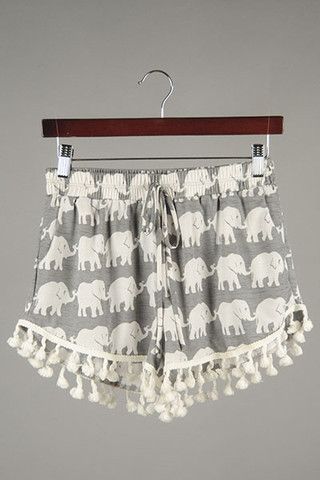 Elephant Pom Pom Shorts Elephant Stuff, Elephant Clothes, Elephant Fashion, Pom Pom Shorts, Cute Pjs, Southern Women, Elephant Lover, Elephant Love, Elephant Print