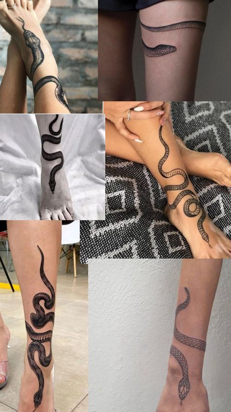 Snake Ankle Tattoo, Body Decor, Snake Tattoo, Hip Tattoo, Ankle Tattoo, Tattoo Inspo, Cool Tattoos, Tatting, Tattoos