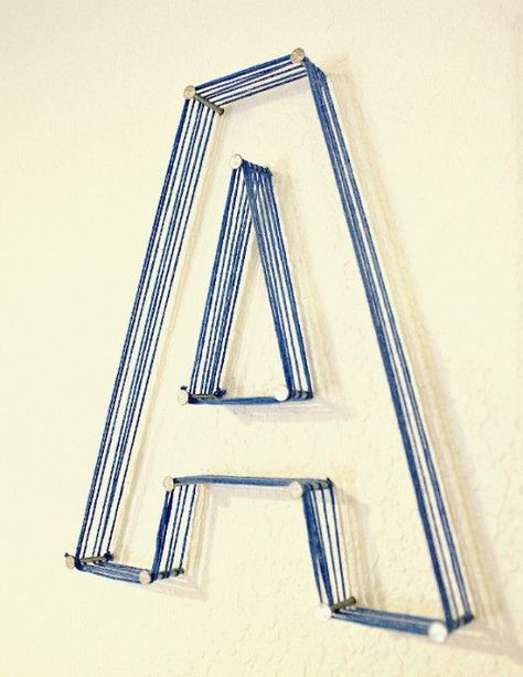 Just Keep It Simple string letters String Letters, Nail String, The Letter A, Girl’s Room, 3d Wall Art, Décor Diy, Letter A, Crafty Craft, String Art