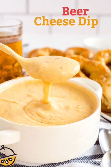 Easy Beer Cheese Dip, Easy Beer Cheese, Melted Cheese Dip, Beer Cheese Dip Recipe, Beer Dip, Beer Cheese Sauce, Cheese Dip Recipe, Oktoberfest Food, Beer Cheese Dip