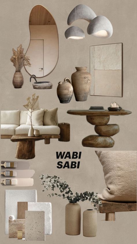 Wabi Sabi Living Room, Wabi Sabi Interior Design, Wabi Sabi Interior, Wabi Sabi Decor, Living Room Design Inspiration, Interior Design Mood Board, Apartment Decor Inspiration, Decor Home Living Room, Minimalist Living Room