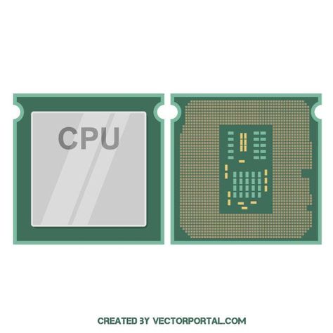 Central Processing Unit, Free Vector Illustration, Vector Illustrations, Computer Components, Computer Science, Free Vector Images, Product Design, Vector Free, Vector Images