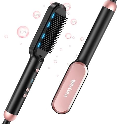 Amazon.com : Wavytalk Ionic Hair Straightener Brush, Hair Straightening Brush Flat Iron for Women, Anti-Scald Ceramic Straightening Comb Fast Heating for Home Salon, Rose Gold. : Beauty & Personal Care Hair Straightening Brush, Hair Straightener Brush, Straightener Brush, Straightening Comb, Ceramic Hair Straightener, Hair Brush Straightener, Hair Straightening, Hair Straighteners, Straightening Brush