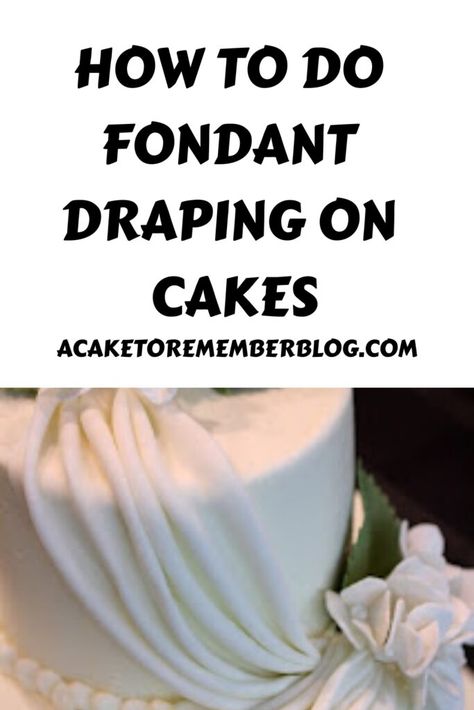 how to do fondant draping on cakes Fondant Drape Cake, Fondant Drapes Tutorial, Drape Wedding Cake, Easy Fondant Decorations, Diy Cakes, Icing Techniques, Pretty Cake, Store Bought Cake, Cake Maker