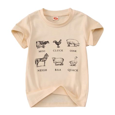 PRICES MAY VARY. 🐂Material---This toddler farm shirt is made of high quality cotton blend, soft, breathable, and skin-friendly. Funny toddler shirts, baby boys girls short sleeve graphic tees, are comfortable to wear. 🐂Feature---Toddler graphic tees, classic round neck, cute cow, chicken, horse, sheep, pig, duck, farm animal print shirt for toddlers. Kids short sleeve animal graphic shirts for baby boys girls, toddler baby summer cute tee shirts, make your little one more lovely! 🐂Size---Funn Kids Tees Design, Toddler Boy Shirts, Cow Tops, Duck Farm, Animals Graphic, Kids Shirts Design, Funny Animal Shirts, Toddler Graphic Tee, Moo Cow