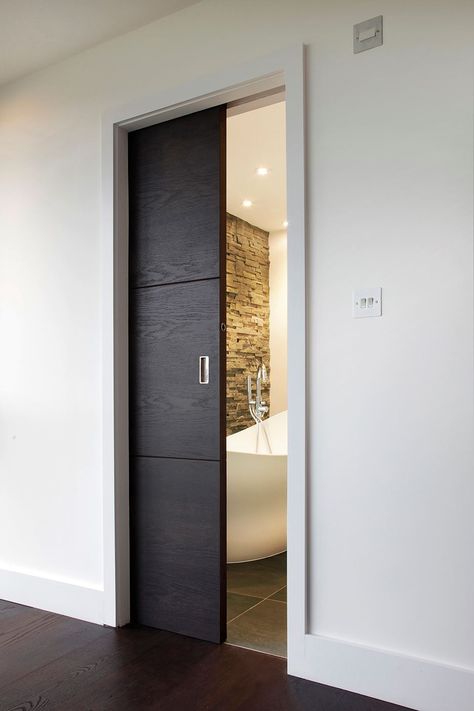 Door D8 by athath Pocket Doors Bathroom, Sliding Bathroom Doors, Internal Sliding Doors, Sliding Door Design, Door Design Interior, Sliding Doors Interior, Pocket Door, Bathroom Doors, Bedroom Doors