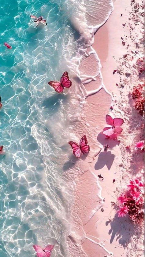 Summer Wallpaper Iphone Lock Screen, Cute Images For Wallpaper, Summer Wallpapers, Blue Butterfly Wallpaper, Cute Summer Wallpapers, Beautiful Angels, Beautiful Ocean Pictures, Angels Pictures, Wallpaper Iphone Summer