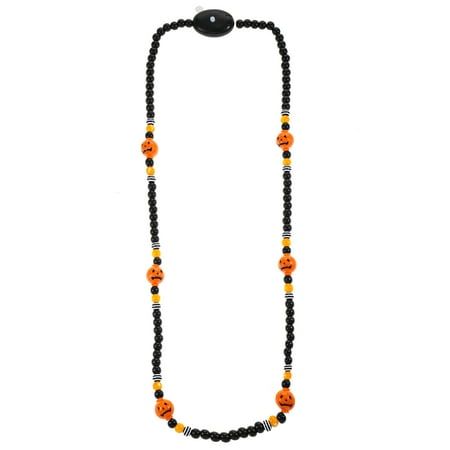 Get in the Halloween spirit this year with playful accessories for your costume, party or casual outfit. This light-up necklace is great to wear out at night for increased visibility, or added to a costume for the perfect finishing touch. Whatever your look, it will be spooky good with this fun Halloween accessory from Way to Celebrate! Size: one size.  Color: Orange.  Gender: female.  Age Group: adult. Light Up Pumpkins, Black Beaded Necklace, Out At Night, Black Bead Necklace, Halloween Black, Halloween Spirit, Halloween Accessories, Spirit Halloween, Black Beads