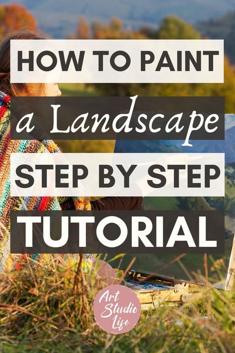 How To Paint A Garden On Canvas, Landscape Tutorial Painting, Acrylic Painting Tutorials Step By Step Landscape, Acrylic Step By Step Painting, Painting Tutorial Acrylic Step By Step, Oil Painting Landscape Beginners, Acrylic Painting For Beginners Step By Step, Painting Landscape Acrylic, Acrylic Landscape Tutorial