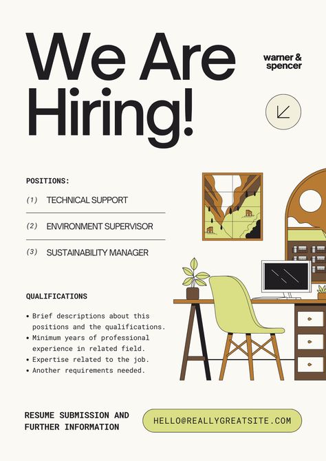 Announce your hiring opportunity with our Beige and Brown Minimalist Illustration Poster. Designed to attract attention with simplicity and elegance, this poster is perfect for showcasing your vacancy in a clean and professional style. Capture the right talent with a standout design! Poster Design Template Layout, Job Announcement Design, Club Recruitment Poster, Hiring Design Poster, Announcement Poster Design Ideas, Job Vacancy Poster Design, Job Advertisement Poster, Introduction Poster Design, Minimalist Poster Design Inspiration