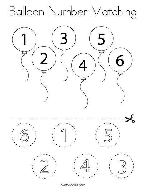 Balloon Number Matching Coloring Page - Twisty Noodle Matching Numbers Preschool, Number Matching Printable Free, Number Matching Preschool, Number Matching Activities, Match Worksheet, Twisty Noodle, Preschool Math Worksheets, Kids Worksheets Preschool, Free Preschool Worksheets