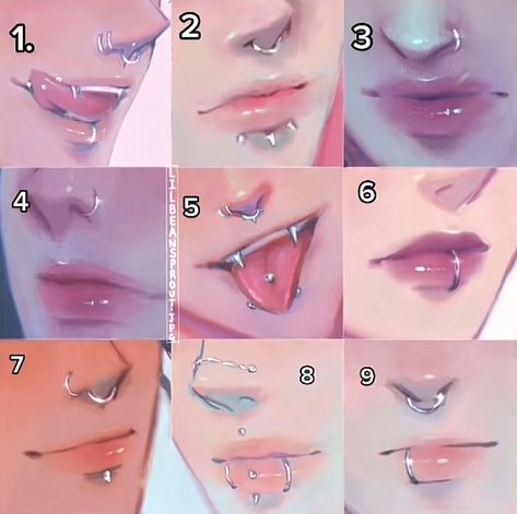 Piercings Nose, Beautiful Pencil Drawings, Anime Lips, Easy Drawing Steps, ��얼굴 드로잉, Mouth Drawing, Drawing Step By Step, Nose Piercings, Cool Piercings